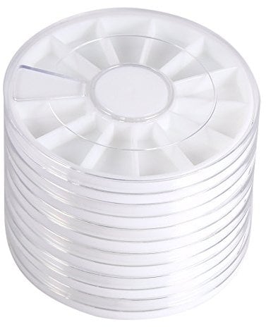 Haofy Plastic Storage Box Plastic Organizer Container Storage Box Compartments Nail Art Decoration Gem Rhinestone Empty Wheel Box Storage Container 6Pcs/Set 12