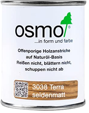 Osmo TopOil Tester Size - High Solid Oil 3038, Terra Satin, 125ml - Durable Wood Oil for Wooden Kitchen Surfaces, Water-Resistant & Food Safe, Wood Treatment & Wood Finish