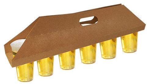 PAPSTAR 30 Tragetabletts, Pappe 12 cm x 9,5 cm x 62 cm braun für 6 Trinkbecher, Sie erhalten 30 Stück