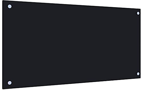 vidaXL Paraschizzi per Cucina Paraspruzzi Fornelli Resistente al Calore Pannello Splashback Parete Nero 80x40 cm in Vetro Temperato