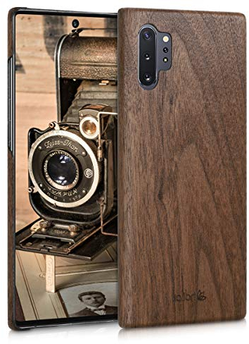 kalibri Schutzhülle kompatibel mit Samsung Galaxy Note 10 Plus - Hülle Handy Holz - Slim Case Handyhülle Dunkelbraun