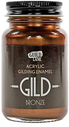 Guild Lane - GILD Acrylic Gilding Enamel Paint - Bronze - Furniture, Metal, Glass, Wood, Plastic, Ceramics & More - Water-Based Metallic Paint - 60ml Jar