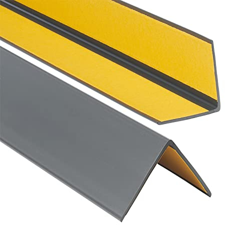ProfiPVC Cornière PVC 50x50 mm 70cm - Baguette d’angle de protection, profilé d'angle caoutchouc autoadhésif - Protection d'angles et rebords, flexible, facile à installer, Anthracite