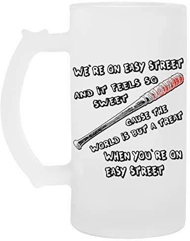 Were On Easy Street Glas Bier Becher Tasse Glass Beer Mug Cup