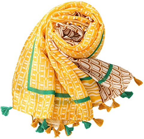 FAIRYGATE Schal Damen Leichtes Langer Weicher Wrap Geschenke Mode Tuch für Mädchen Stola Elegantes Accessoire Gelbe Halstuch Umschlagstuch Schals & Tücher für Frauen 23229
