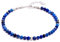 BERGERLIN Lapislazuli Armband dunkel blau mit 925 Sterling Silberperle – facettiertes, blaues Armband mit Verschluss – Größe XS-S