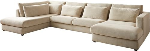 DELIFE Sofa Isla Chenille Beige 430x225 Ottomane Links