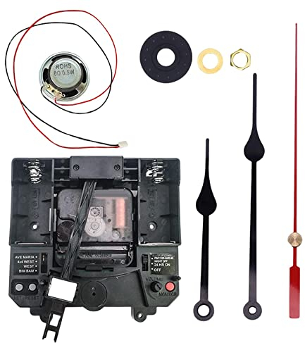 F Fityle Großes Pendeluhrwerk, mit Zeigern, Spieluhr, Beschläge, Mechanismus-Kits, leiser Motor, Lange Welle für die Reparatur, Ersatz der, Stil h