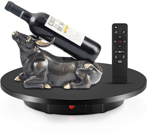 Aomdom Plateau Tournant Electrique, Table Tournante Rotative électrique Rechargeable, 360° Affichage Rotatif du Produit, Vitesse Réglable Direction, Charge 100 kg, diamètre 42 cm