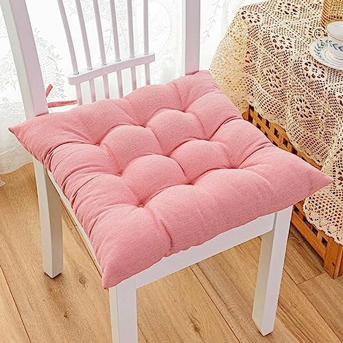 GYYFQH Coussins pour Chaise 40 X 40 X 8 Cm,Galette De Chaise De Jardin,Coussin Épaissi,Coussin en Coton,pour Intérieur Et Extérieur Terrasse Balcon Canapé,Rose-Lotde1