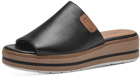 Jana Damen Pantoletten mit dicker Sohle Vegan, Schwarz (Black), 40 EU