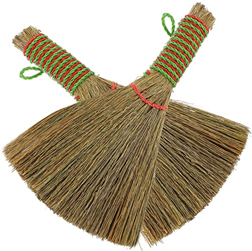 Lurrose 2Pcs Kitchen Cleaning Broom Furniture Broom Asian Straw Broom Housekeeping Cleaning Tool Broom and Dustpan Outdoor Broom mini Brooms Child Vintage Cleaning Grass Miscanthus