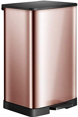 Poubelle Cuisine, Poubelles De Recyclage Ménagers En Acier Inoxydable Avec Couvercle Salon Grande Poubelle Créative Poubelle (Taille: 25L, Couleur: Champagne) (Champagne 25L)