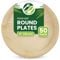 Eco Leaf 50 Disposable Palm Leaf Plates | 12” Deep Round Bamboo Dinner Plates, Compostable & Biodegradable, Microwave & Oven Safe