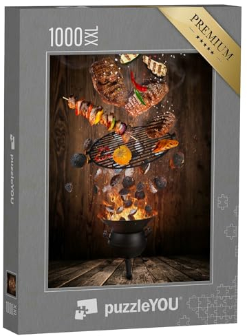 Puzzle 1000 Teile XXL „Kugelgrill mit heißen Briketts und Grillfleisch“ – aus der Puzzle-Kollektion Küche, Essen und Trinken