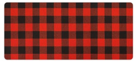 90 x 40 cm Schreibtischunterlage, Kantengenähtes Mauspad, schwarz-rot kariert, Schreibtischunterlage für Büro und Zuhause