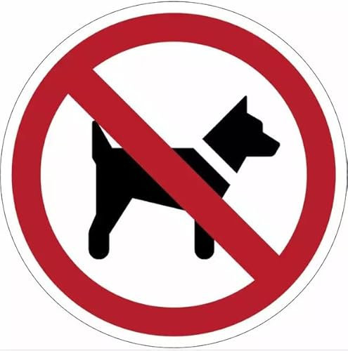 StickersLab - Cartelli di divieto ISO 7010 Divieto di accesso ai cani - P021 (10, 50mm x 50mm)