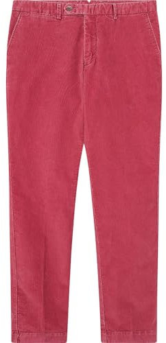 Hackett London Chino Cordon pigmenté Pantalon, Rose, 30 W/32 L Homme