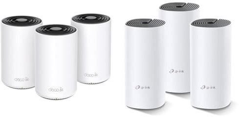 TP-Link Deco XE75 Mesh WLAN Set (3 Pack), Wi-Fi 6E AXE5400 Tri-Band Router & Repeater & Deco M4 Mesh WLAN Set (3er Pack), AC1200 Dual Band Router & Repeater