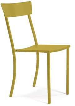 Mondo Viro Gartenstuhl Mogan aus lackiertem Metall, stapelbar, 47 x 52 cm, 85 cm (Curry, 8)