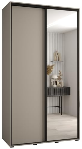 Kleiderschrank mit Spiegel Dakota 3 Garderobenschrank - Schrank Schlafzimmer - Mehrzweckschrank 2 Schiebetüren - Regalen - Flur Möbel - Kleiderstange Schrank - Allzweckschrank - closet - Gaderobe