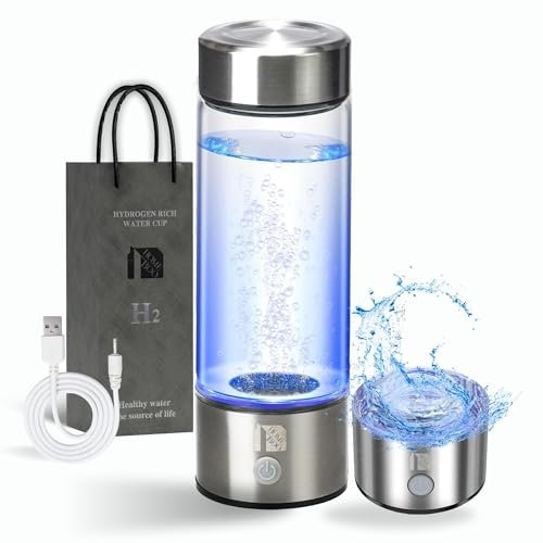 Generador de botella de agua de hidrógeno, mejora el agua en 3 minutos, botella ionizadora de agua hidrogenada de 4000 ppb con tecnología SPE/PEM, perfecta para el hogar, oficina, gimnasio, viajes
