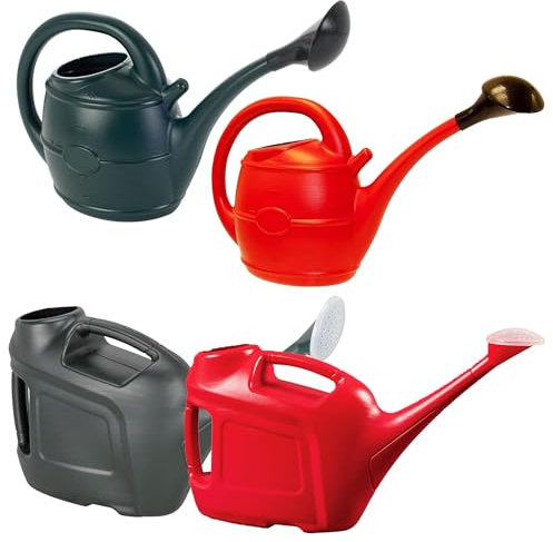 Sprinkler Heads Lightweight Watering Cans With Handles For Indoor & Outdoor Plants, Tubs, Pots & Hanging Baskets (Red, 10 Litre - With Sprinkler Head)