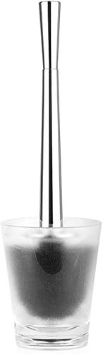 Acrylic Toilet Brush And Holder Set Chrome Plated Long Handled Toilet Brush Clear Bathroom Toilet Cleaning Brush(Clear)