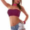 Reggiseno Fascia Donna Tanti Colori Push up Top Imbottito Sottogiacca BRA1419 [L/XL,Viola Scuro]