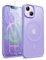 ORETECH for iPhone 13 Case, iPhone 14 Magnetic Case Compatible with Magsafe and 2 Pack Screen Protector Anti Yellowing Ultra Thin Shockproof Matt Frosted Back Phone Case Cover 6.1'' - Light Purple