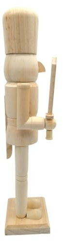 ABOOFAN Wooden Nutcracker Puppet Pink Diy Blank Nutcracker Ornament for Xmas Decorations