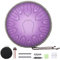 Musfunny Steel Tongue Drum, 12 Zoll 15 Tone Zungentrommel Handpan Trommel, D-Dur Steel Pan Töne Schlaginstrument mit Musikbuch Tragetasche Schlägel für Meditation Yoga Konzert (12 zoll Violett)