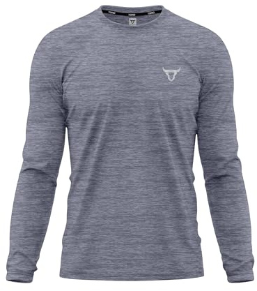 Mens T Shirt Quick Dry Light Weight Soft Moisture Wicking Active Plain Full Sleeve Athletic Shirts Workout Top S/2XL