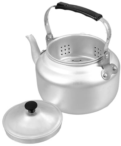 OKUMEYR Wasserkocher Aluminium Kanne Mit Deckel Und Griff Für Zuhause Und Camping Kleine Kanne Als Behälter Für Tee Und Wasser