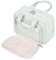 Kulturtasche Damen Gross & Kosmetiktasche Groß, Waschtasche Damen Make up Tasche für Herren & Volle Größe Kulturbeutel für Kinder (Hellgrüne Streifen)