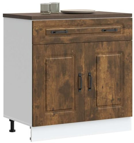 Myheimly Kitchen Cupboard, Küche Schrank, Kuechenschrank, Schrank Für Küche, Küchen Schrank, Hängeschrankm,Holzwerkstoff Küche Schrank,Räuchereiche,Kitchen Cabinet,80 x 46 x 81.5 cm