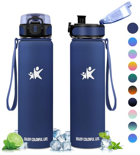 KollyKolla Borraccia Termica 1L, Borracce Termiche, Bottiglia Termica Riutilizzabile, Bottiglia Acqua a Prova di Perdite, senza BPA, Borraccia per Viaggi, Scuola, Sport, Ciclismo, Campeggio