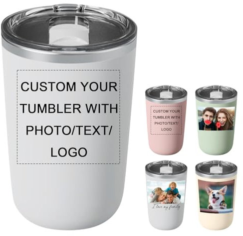 Personalised Travel Mug, Customized Text Travel Mug, Personalised Coffee Tumbler with Picture & Text, 12oz Stainless Steel Tumbler Cup,Custom Gift for Christmas Day Coffee Mug