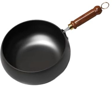 F Fityle 9.45'' Iron Wok Cooking Wok Boiling Induction Cooker No Coating Stir Fry Pan Chinese Wok for Home Restaurant Kitchen Hotel, Without lid