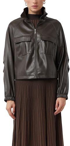 COMMA Jacke in Glattleder-Optik mit aufgesetzten Taschen