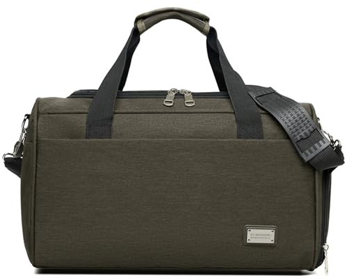 Micmores Sporttasche Damen Herren Reisetasche mit Schuhfach Nassfach, Large Capacity Weekender Travel Duffle Bag Leichte Trainingstasche Schwimmtasche für Reisen, Sport, Fitness (Olivgrün, 34L)