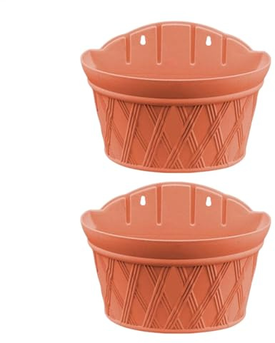 Wand-Pflanzgefäß – Vertikale Wandbehang Plantars | Set mit 2 Regenrinnen-Pflanztöpfen, platzsparende De Corative Gartentöpfe für Balkon, Innen- und Außenbereich