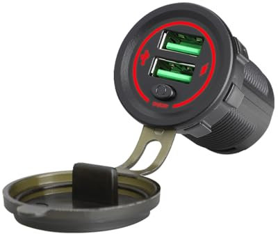 Piceioep Wasserdichtes 36W USB Ladung Mit Schalter Buchsenrichter Outlet Adapter Für 12 V 24 V Auto LKW Boote