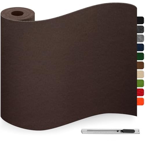 Filzgleiter Selbstklebend Dunkelbraun, Filz Selbstklebend, Filzgleiter für Stühle, 40x200cm 3mm Dicke Möbelgleiter, Anti-Rutsch Stuhlgleiter, Filz für Möbel, Couch, Box Liner, Cup Mat, DIY