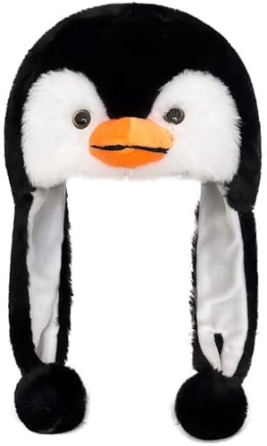 CHONGQILAO Lustige Tiermütze Plüsch Mütze mit Ohrenklappe, Tier Hut Plüsch Hut, Tier Mütze, Wintermütze Warme für Kinder Erwachsene, Plüschmütze für Weihnachten Halloween Cosplay Party Geburtstag
