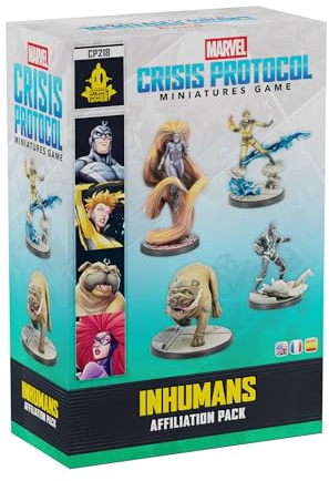Asmodee, Marvel: Crisis Protocol – Inhumans, Affiliation Pack, Tabletop | Tactical miniatures game in the Marvel universe for 2 players, 90-120 minutes, strategy game for ages 14+, multilingual