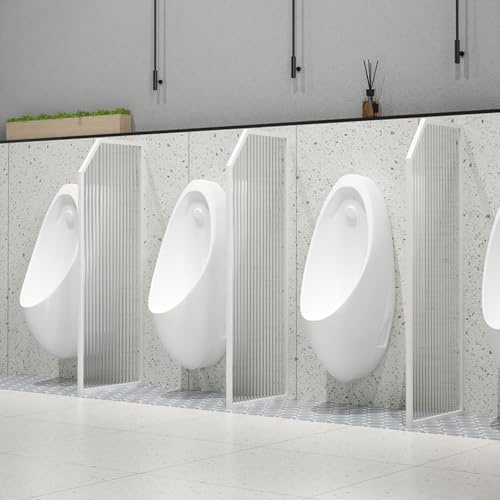 Yidlkecqey Paroi de séparation pour urinoir Masculin au Sol, écran de confidentialité avec Verre trempé, pour centres commerciaux, hôtels et Bars(White,2Pcs)