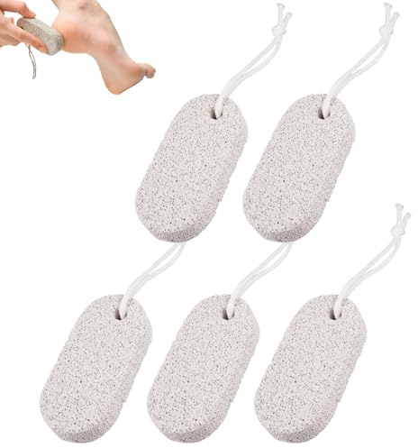 KineticKraft 5 Piezas Piedra Pómez Natural para Pies 9 x 4.5 cm, Color Gris | Piedra Pomez para Pies, Herramientas de Pedicura de Lava Eliminar la Piel Muerta, Exfoliación Natural Lima Eliminar la Piel