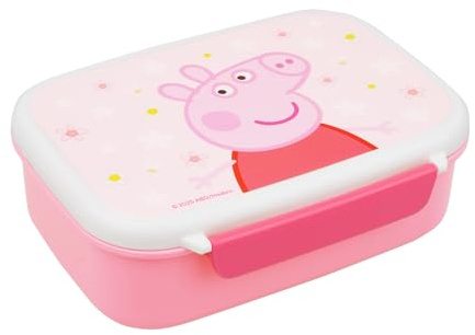 Barbo Toys - Peppa Wutz Lunchbox Flowers, Brotdose für Kinder 3–8 Jahre, spülmaschinengeeignet, leicht und langlebig, Peppa Pig Motiv, Maße 17,5x13x5,5cm