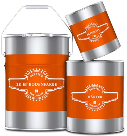 BEKATEQ 2K Epoxidharz Rotbraun 5KG I Bodenbeschichtung UV-optimiert, Selbstentlüftend, Geruchsarm, Betonfarbe für außen & innen I Bodenfarbe für Garagenboden, Werkstatt- & Industrieboden BE-702